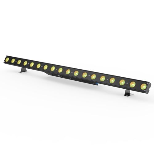 LaluceNatz Stage Wash Light Bar: 120W RGBW LEDs Individually Controlled DMX Light Bar - 114 Colorful Chase Effects & 15 Static Colors - Sound DMX Control for DJ Wedding Party Club GigBar Live Show