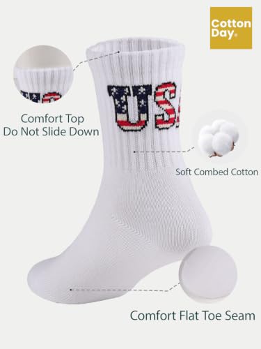 Image of COTTON DAY Unisex School Kids Boys Girls Soft Combed Cotton Athletic Socks