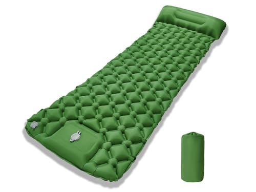 Hitopin Colchón de Camping Ultraligero Inflable con Almohada, Colchón de Camping Autoinflable, Campings Colchon Inflable de Aire, Esterilla Hinchable con Bomba, para Senderismo,Tienda de Campaña