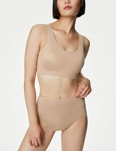 Image of Marks & Spencer Womens Cotton Blend Solid High Rise Full Briefs (Pack of 5)
