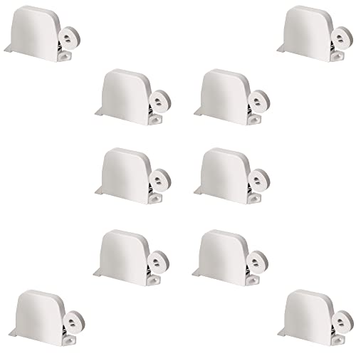 Rollwin 10x Rolladen Gurtwickler Aufputz - aus Deutschland - 185mm Lochabstand Weiß - Maxi Rollladen Aufwickler mit 5m Gurt 23mm Grau genoppt Maxi Wickler aufklappbar inklusive Rolladengurt