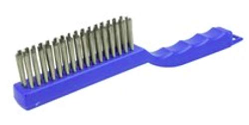 Image of Weiler 44299 Hand Wire Scratch Brush, 012 Stainless Steel Fill, 4 x 16 Rows, Plastic Block, Made in The USA (Pack of 12)