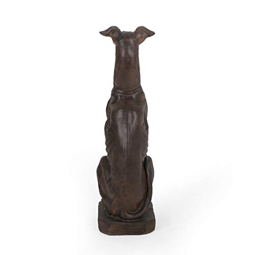 Estatua de perro galgo marrón oscuro miniatura 4