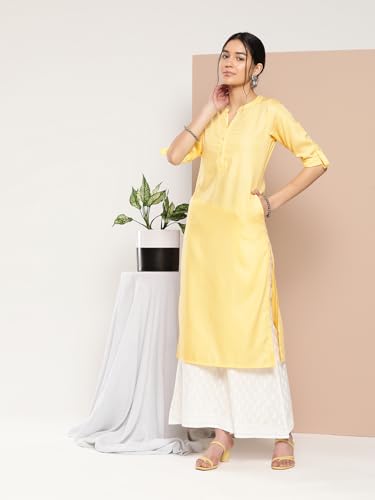 Image of Libas Womens Woven Design Viscose Straight Kurta for Women Suit