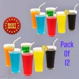 Image of SORATH Premium Clear Plastic Tumbler Glasses | Reusable, Shatterproof, BPA-Free | 16 oz Drinkware for Parties, Events & Everyday Use (12, Pack of 12)