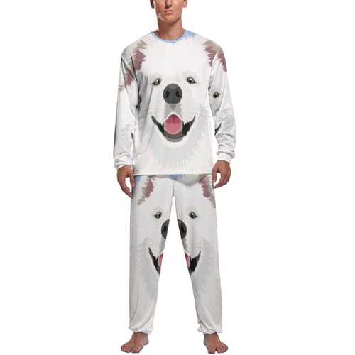 Ensemble de pyjama homme fini les nuits fraîches avec ce vêtement de nuit manche longue blanc