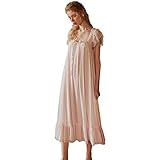 SINGINGQWEEN Womens' Summer Victorian Nightgown Babydoll Chemises Sleepwear Sheer Nightdress Bridal