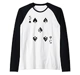 cinque di picche costume di carta maglia con maniche raglan