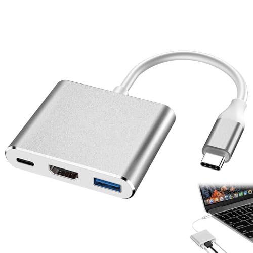 Quvxzy Adaptateur USBA vers USBC, Adaptateur HD-1 USB C avec Sortie 4K, HD-1 USB C 3 en 1 - Plug and Play - avec USB3.0 Port - Multiport AV Convertisseur - pour MacBook/Projecteur/Moniteur