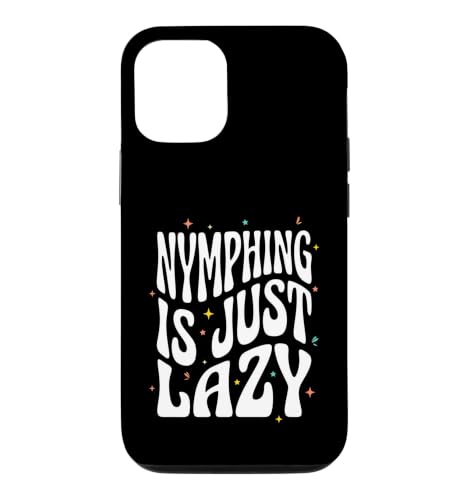 Fly Fishing Nymphing Is Just Lazy Retro Trout Angler �X�}�z�P�[�X iPhone 12/12 Pro �p