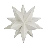 Galt International Ceramic Geometric Star Statue | White Sculptural Decor Creates a Perfect Modern S