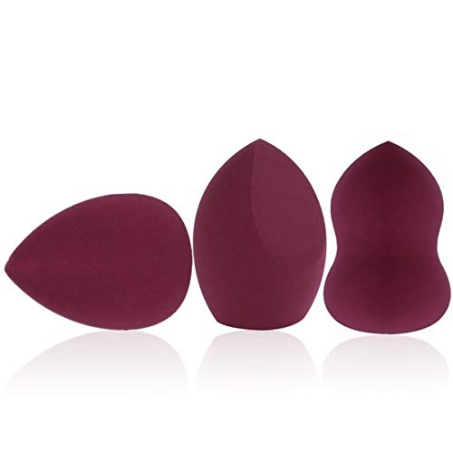3pcs Beauty Makeup Sponge Blender Flawless Smooth Latex Free Cosmetics Blending Sponges Puff for Liquid Foundation Concealers Creams and Powders