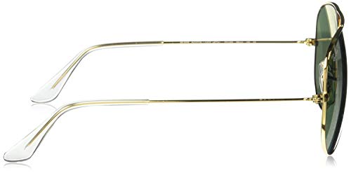 Ray-Ban RB3025 Classic Aviator Sunglasses, Polished Gold/Green Polarized, 58 mm3