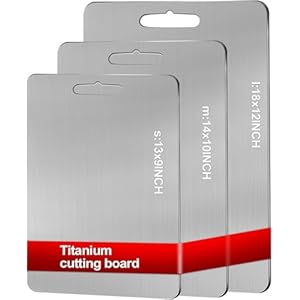 100% Pure Titanium Cutting Boards for Kitchen, Titanium Cutting Board Set of 3, 2025 New Food-Grade Chopping Board for Easy to Clean and Will Not Absorb Odors