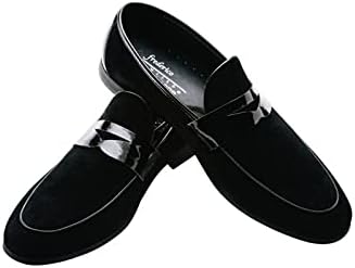 Amazon.com: EZ Tuxedo Zapatos de gamuza negra para hombre : Ropa, Zapatos y  Joyería