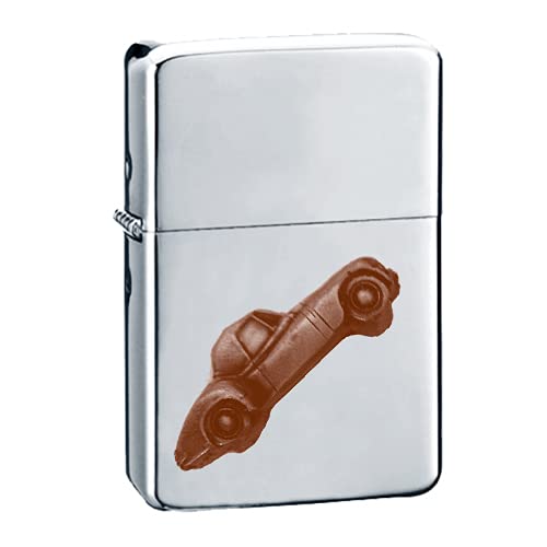 Briquet Jupiter ref107 avec motif effet cuivre et finition argentée