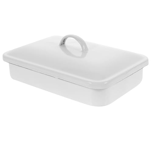 Plaque de cuisson rectangulaire en émail blanc 24x16 cm plat à four résistant - 2