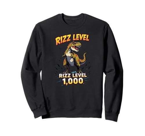 Rizz Level 1000 T-Rex Dinosaur Meme Design Funny Gamer Anime �g���[�i�[
