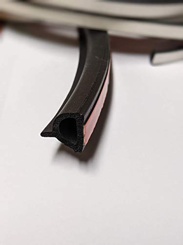 Black Friday - 40% OFF Exonic Polymer Premium D - Seal with Fin (0.700" Width X 0.700" Height) EPDM Rubber Weatherstripping - with Hats Adhesion Tape - Ideal for Homes, Cars, RV's, Truck Covers & Boats (25 Feet, Hats Tape)