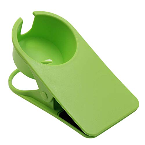Jiozermi 3Pcs Drink Cup Holder Clip, Cup Holders With Side Hole For Water Drink Beverage Soda Coffee Mug, Snap To Tables Desks Chairs Shelves Counters (Blue, Green And Yellow) #TOP3