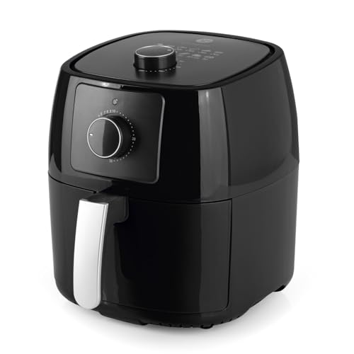 KOCHWERK Heißluftfritteuse 5L Fassungsvolumen | Frittieren und punktgenaues Garen ohne Fett, Ideal auch zum Grillen, Backen & Erhitzen geeignet | Spülmaschinenfest & Timerfunktion [1400 Watt/Schwarz]