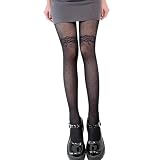 carotoe Collant in pizzo scava fuori con accento floreale Calze in nylon morbide e pratiche calze alla moda per l'uso quotidiano Calze alla moda, Nero , Taglia unica