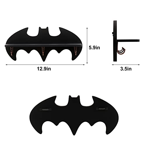 Hylehe Bat Shelf Crystal Shelf Wall Mounted Floating Shelves-Hanging Floating Wooden Shelves For Goth Home Bedroom Or Bathroom-Witchy Room Decor For Crystal Keys #TOP4