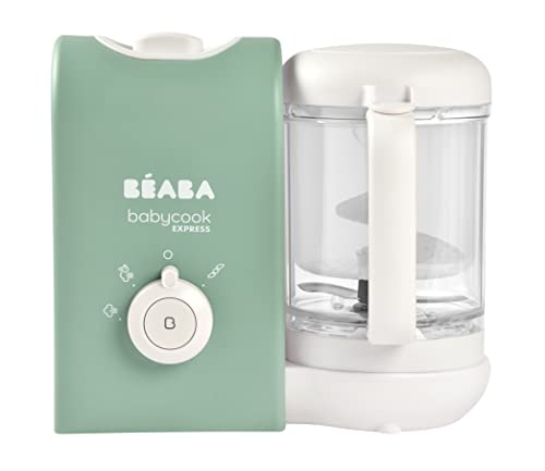 BEABA Babycook Express - the Fastest Babycook, Baby Food Maker, Baby Food Processor, Baby Food Steamer, Large Capacity, Make 34 Servings of Healthy Food for Baby in 15 Mins, Baby Essentials, Sage