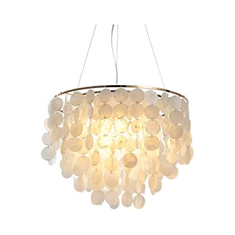 LLSZAHD Modern Chandelier,Pearl White Shell lamp Romantic Pendant Light Ceiling Lamps Lighting Fixture E27 for Bedroom Living, Dining Room, Cafe Bar, Hallway Decor(Color:B) Cover