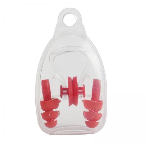 SAZ DEKOR 2x1 Set Silicone Ear Plugs Nose Clip Hearing Protection Waterproof for Adults Red-image-32