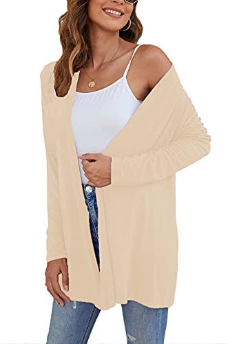 Ladlop Women Cardigan Sweaters Lightweight Long Sleeve Casual Solid Basic Open Front Breathable Cardigans Dusters thumb #4