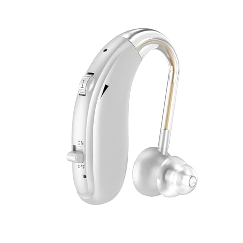 Image of Fastwell F27 Rechargeable Hearing Aids for Adults with Hearing Loss, 360 Degree Rotation Ear Hook, Digital Noise Reduction Ear Machine, Single Ear (Silver) 1-Year Warranty
