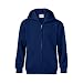 MJ Soffe Boys 8-20 Zip Hooded Sweatshirt, Navy, X-Large