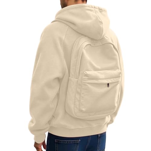 Mens Full Zip Hoodie Sleeve Zip Pocket Kangaroo Pockets Casual Sweatshirt - image 6