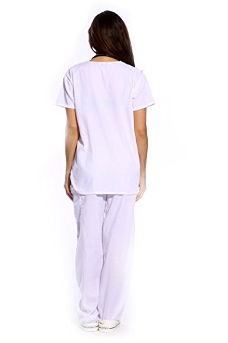 Image of Just Love Women's Medical Scrubs Set, 6-Pocket V-Neck Top & Cargo Pants, Cotton Blend Nursing Uniform