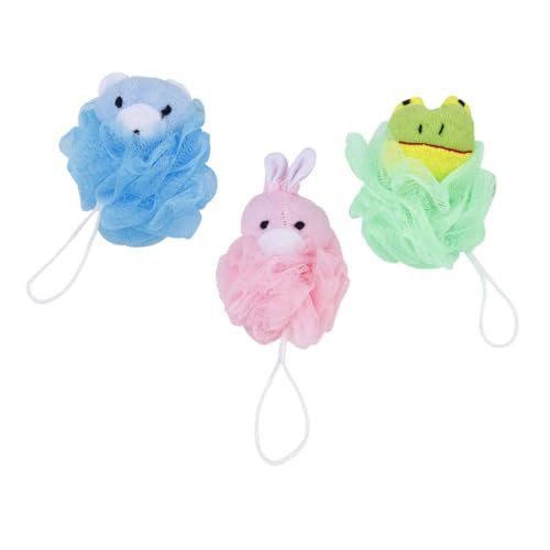 DEARMAMY 3 Esponjas De Baño De Dibujos Animados Para Esponjas Exfoliantes Para Bebés Bonitas Bolas De Fregado Bolas De Baño De Dibujos Animados Bolas De Ducha De Dibujos Animados O