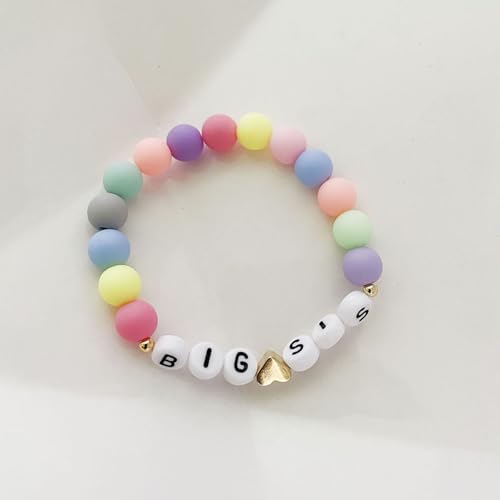 Image of Fuqimanman2020 Big Sister Bracelet Colorful Little Sister Bracelet Letter Beads Bracelet for Sister Jewelry Gift
