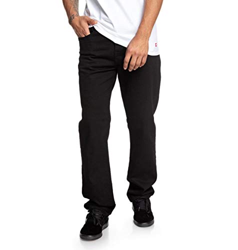 DC Men's Worker Relaxed Stretch Denim Jean Pants, Black Rinse, 2932