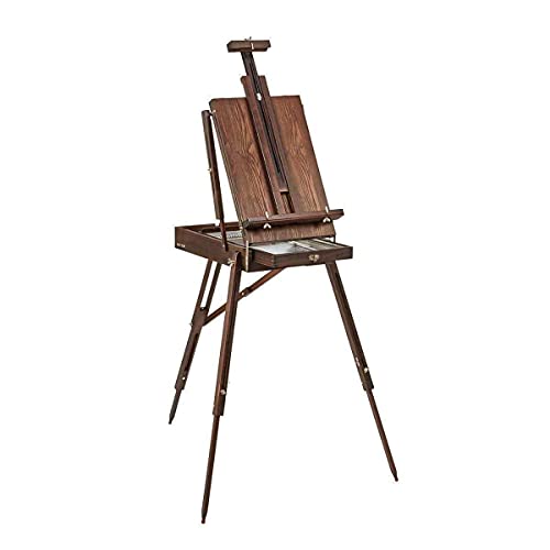 Kingart Large Wooden French Style Field And Studio Sketchbox Easel With Artist Drawer, Palette, Premium Beechwood - Adjustable Wood Tripod Easel Stand For Painting, Sketching, Display #TOP6