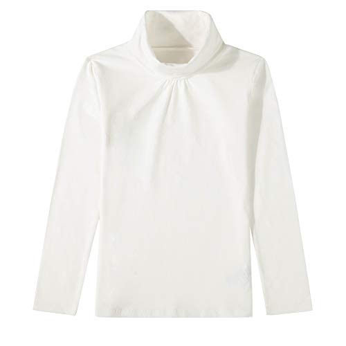 UNACOO Kids One or 2-Pack or 3-Pack Cotton with Spandex Long Sleeve Turtleneck T-Shirt for Girls (Age 2-11 Years)2