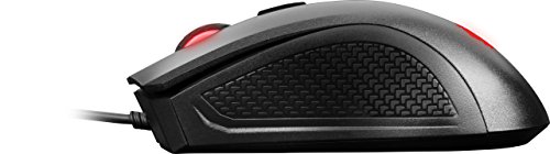 MSI Clutch GM10 Nero - Mouse gaming USB Sensore Ottico PixArt ADSN-5712-2400 DPI, Led Logo Rosso, Black