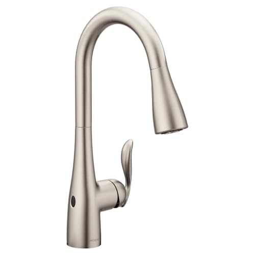 Image of Moen Arbor Spot Resist Stainless Motionsense Wave Sensor Touchless One-Handle Single Hole Kitchen Sink Faucet, 7594EWSRS