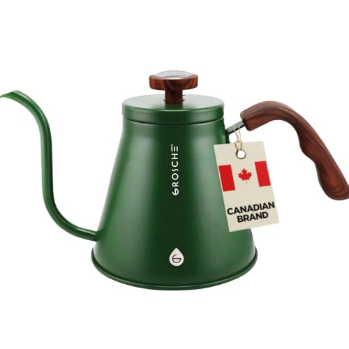 GROSCHE Marrakesh Gooseneck Pour Over Kettle Stovetop - 34 fl. oz, Green