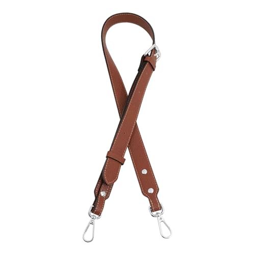 Image of Bag Leather Strap Replacement Adjustable Crossbody Shoulder Straps for Small Medium Large Pouch, No Damage Conversion Kits Accessories(Small Medium Large -Brown-Silver)