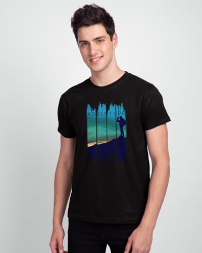 Image of Bewakoof Men's Game Over Printed 100% Cotton T-Shirt - Regular Fit, Round Neck, Half Sleeves