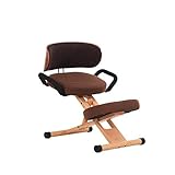 Wooden Kneeling Chairs Balancing Body - Orthopedic Stool Ergonomic Adjustable Designed with Handle Cushions Posture Prevent Coccyx Pain
