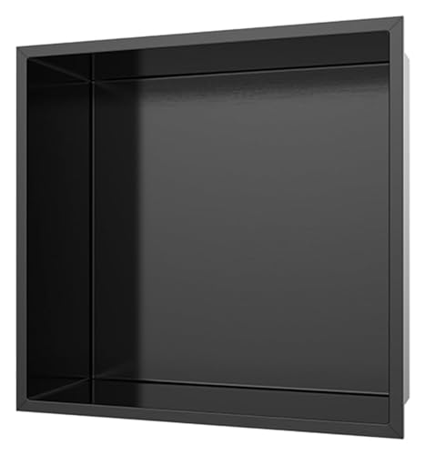 Niche de douche en acier inoxydable noir mat encastrable 30cm