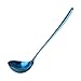 N/A - Cucchiaio per mestolo in Acciaio Inox, 20 cm, Design Ristorante, Cucina e zuppa Blu Pavone