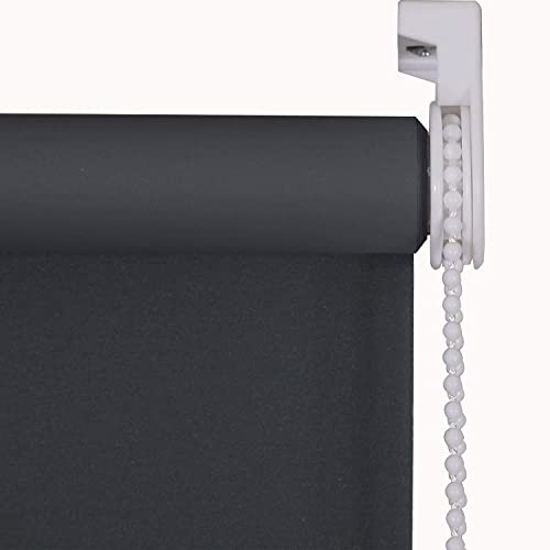 My Home Store Blackout Roller Blinds Trimmable Easy Fit UV-Resistant Thermal Blind (Dark Grey, 120 x 165 cm)