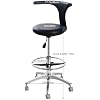 Adjustable Ergonomic Dental Stool with Back Support, Rolling Dentist Chair for Hygienists, Assistants, Black